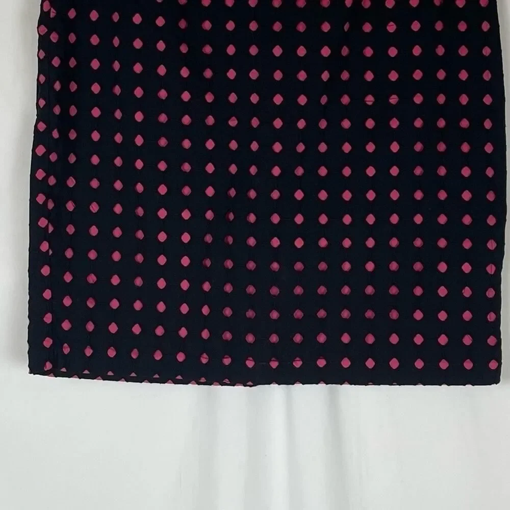 Tribal Black Pink Polka Dot Pure Cotton Skirt NWOT Size 12 Academia